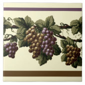 ヴィンテージビクトリアンエラグレープつる植物フリーズパターン タイル (正面)