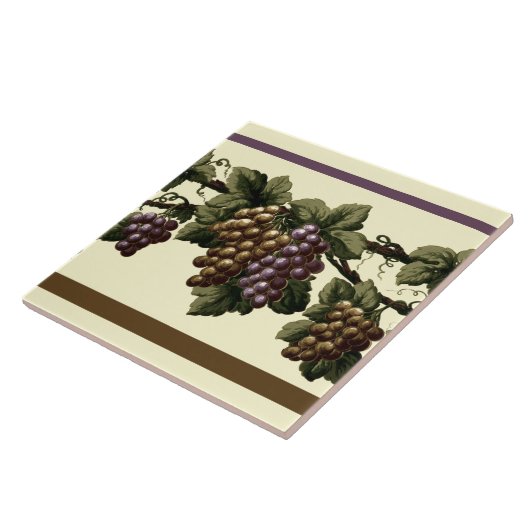 ヴィンテージビクトリアンエラグレープつる植物フリーズパターン タイル (側面)