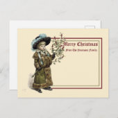 ヴィンテージビクトリアンエラケイト・グリーンアウェイクリスマス ポストカード (正面/裏面)