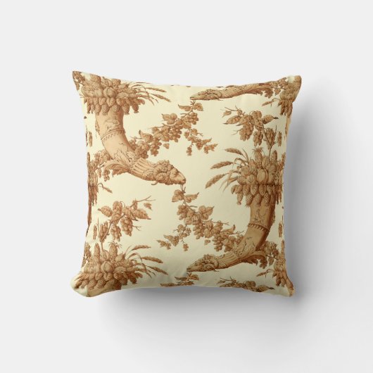 ヴィンテージビクトリアンエラコルヌコピアフルーツダマスク クッション (正面)
