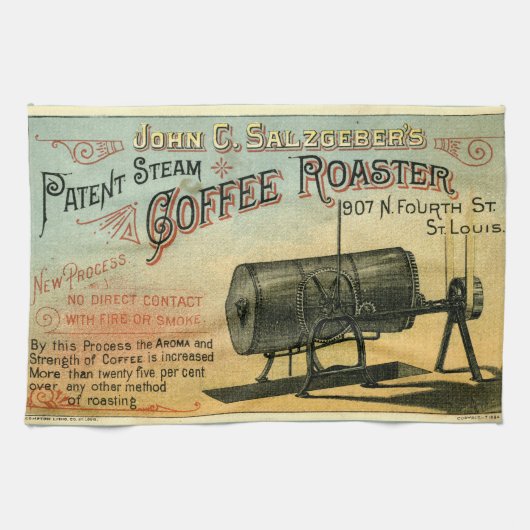 ヴィンテージビクトリアンエラコーヒーAd キッチンタオル (横)