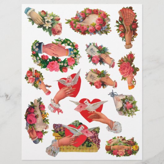 ヴィンテージビクトリアンエラスクラップブックハートハンドウィムシー (正面)