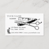 ヴィンテージビクトリアンエラスチームパンク理容師テンプレート 名刺 (裏面)