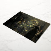 ヴィンテージビクトリアンエラハッピークリスマスツリー 箔シーズンカード (回転した状態)