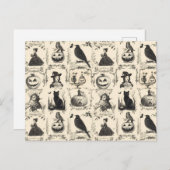 ヴィンテージビクトリアンエラハロウィーン ポストカード (正面/裏面)