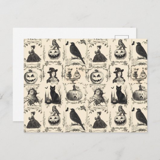 ヴィンテージビクトリアンエラハロウィーン ポストカード (正面/裏面)