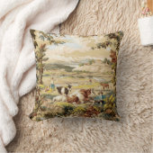ヴィンテージビクトリアンエラパストラルファームシーンパターン クッション (ブランケット)