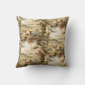 ヴィンテージビクトリアンエラパストラルファームシーンパターン クッション (裏面)