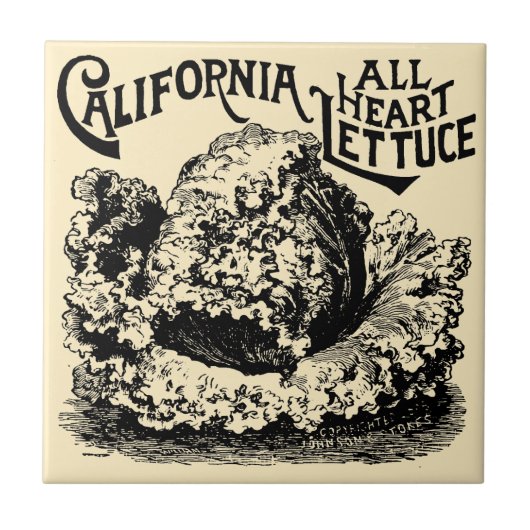 ヴィンテージビクトリアンエラフルーツ&ベジタブルレタス広告 タイル (正面)