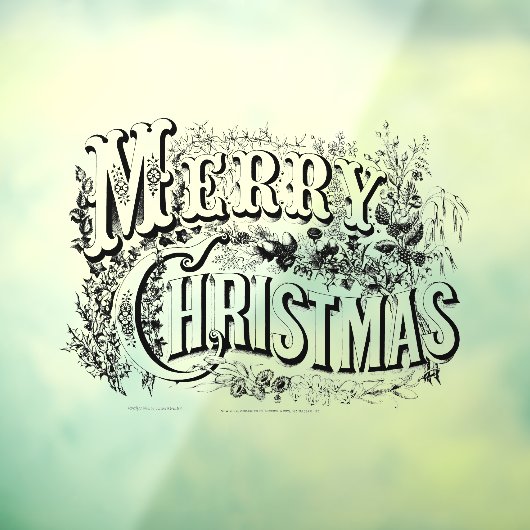 ヴィンテージビクトリアンエラメリークリスマス ウィンドウサイン (シート3)