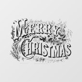 ヴィンテージビクトリアンエラメリークリスマス ウィンドウサイン (シート)