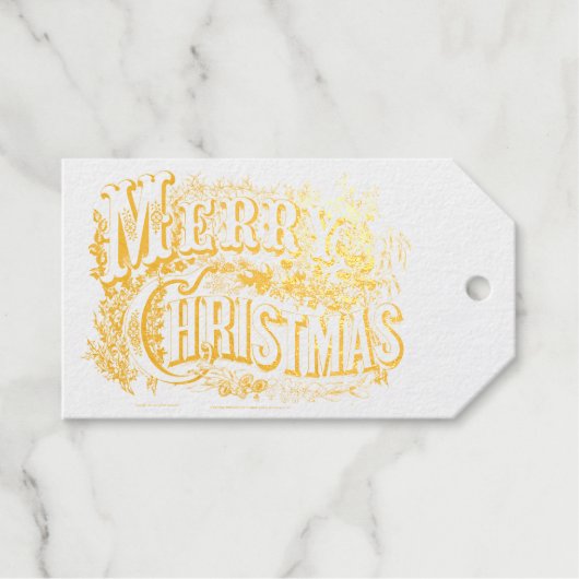 ヴィンテージビクトリアンエラメリークリスマス ギフトタグ (正面 (横))