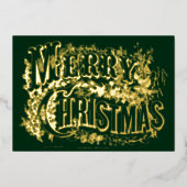 ヴィンテージビクトリアンエラメリークリスマス 箔シーズンカード (正面)