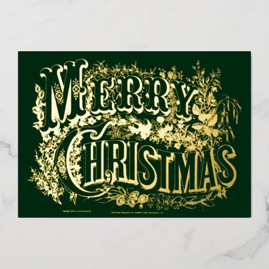 ヴィンテージビクトリアンエラメリークリスマス 箔シーズンカード