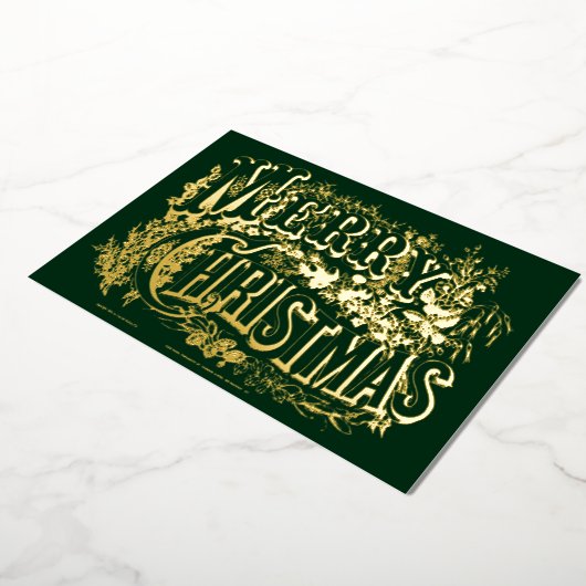 ヴィンテージビクトリアンエラメリークリスマス 箔シーズンカード (回転した状態)