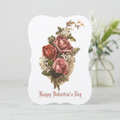 ヴィンテージビクトリアンエラレッドローゼバレンタインホリデー シーズンカード (スタンド正面)