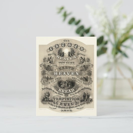 ヴィンテージビクトリアンエラロード祈りの言葉 ポストカード (スタンド正面)