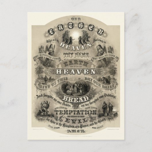 ヴィンテージビクトリアンエラロード祈りの言葉 ポストカード (正面)