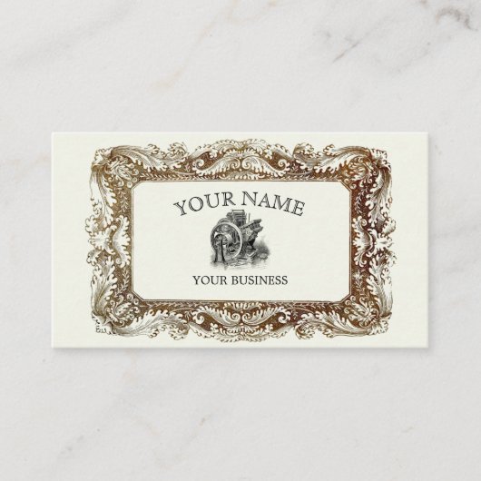 ヴィンテージビクトリアンエラ縁どスパンクテンプレート 名刺 (正面)