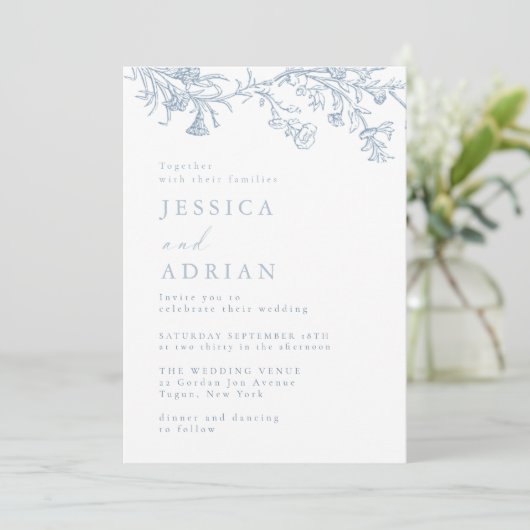 ヴィンテージビクトリアンエレガントな結婚式 招待状 (スタンド正面)