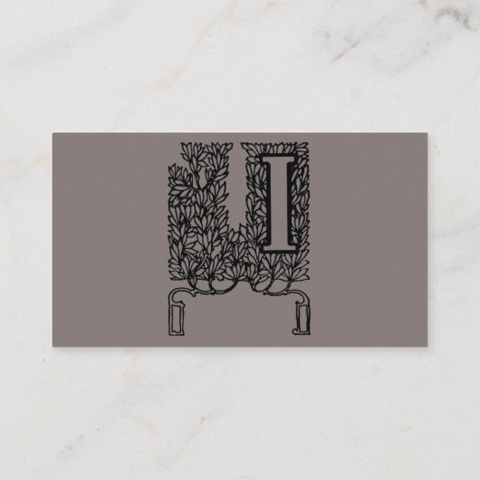 ヴィンテージビクトリアンエレガントモノグラム文字I 名刺 (裏面)