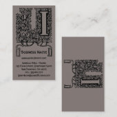 ヴィンテージビクトリアンエレガントモノグラム文字I 名刺 (正面/裏面)