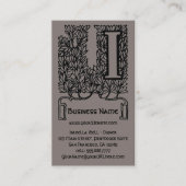 ヴィンテージビクトリアンエレガントモノグラム文字I 名刺 (正面)