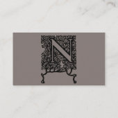 ヴィンテージビクトリアンエレガントモノグラム文字N 名刺 (裏面)