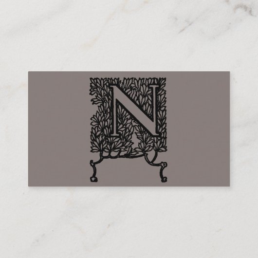 ヴィンテージビクトリアンエレガントモノグラム文字N 名刺 (裏面)