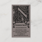 ヴィンテージビクトリアンエレガントモノグラム文字N 名刺 (正面)