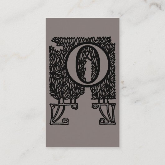 ヴィンテージビクトリアンエレガントモノグラム文字O 名刺 (裏面)
