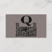 ヴィンテージビクトリアンエレガントモノグラム文字Q 名刺 (裏面)