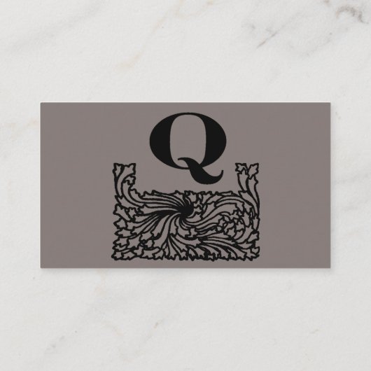 ヴィンテージビクトリアンエレガントモノグラム文字Q 名刺 (裏面)