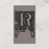 ヴィンテージビクトリアンエレガントモノグラム文字R 名刺 (裏面)