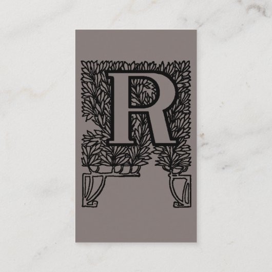 ヴィンテージビクトリアンエレガントモノグラム文字R 名刺 (裏面)