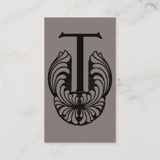 ヴィンテージビクトリアンエレガントモノグラム文字T 名刺 (裏面)