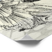 ヴィンテージビクトリアンエレガントレディーインブルー ポスター (角)