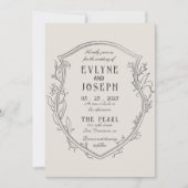 ヴィンテージビクトリアンオーナメントバロ結婚ーク 招待状 (正面)