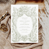 ヴィンテージビクトリアンオーナメントフレ結婚ーム 招待状
