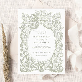 ヴィンテージビクトリアンオーナメントフレ結婚ーム 招待状