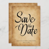 ヴィンテージビクトリアンオールドパーチメントウェディングRSVP 招待状 (正面/裏面)