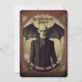 ヴィンテージビクトリアンカウントドラキュラハロウィーン 招待状 (正面)