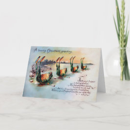 ヴィンテージビクトリアンカエルのクリスマスカード シーズンカード