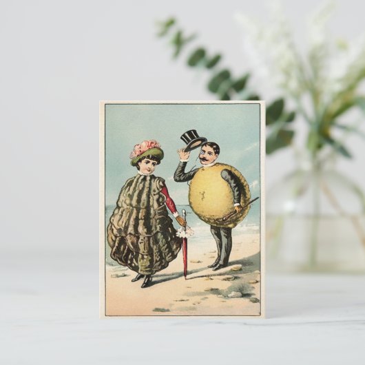 ヴィンテージビクトリアンカキとレモン葉書 ポストカード (スタンド正面)