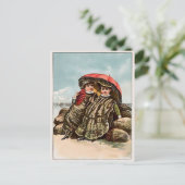 ヴィンテージビクトリアンカキのビーチはがき ポストカード (スタンド正面)