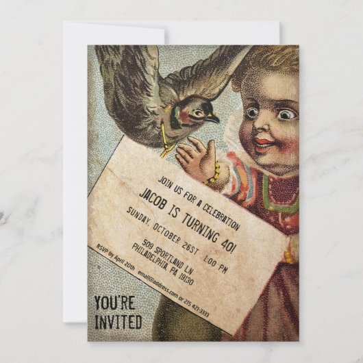 ヴィンテージビクトリアンカスタマイズ可能な不気味なパーティー 招待状 (正面)