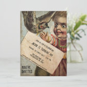 ヴィンテージビクトリアンカスタマイズ可能な不気味なパーティー 招待状 (スタンド正面)