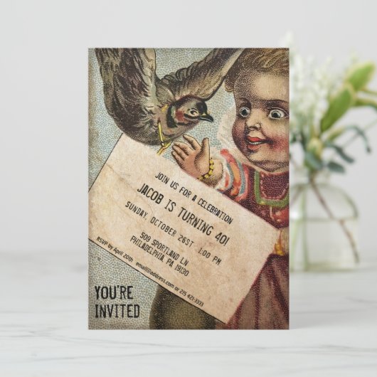 ヴィンテージビクトリアンカスタマイズ可能な不気味なパーティー 招待状 (スタンド正面)