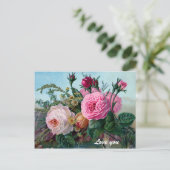 ヴィンテージビクトリアンカスタムバラ ポストカード (スタンド正面)