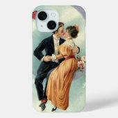 ヴィンテージビクトリアンカップルキスオン三日月 Case-Mate iPhoneケース (裏面)